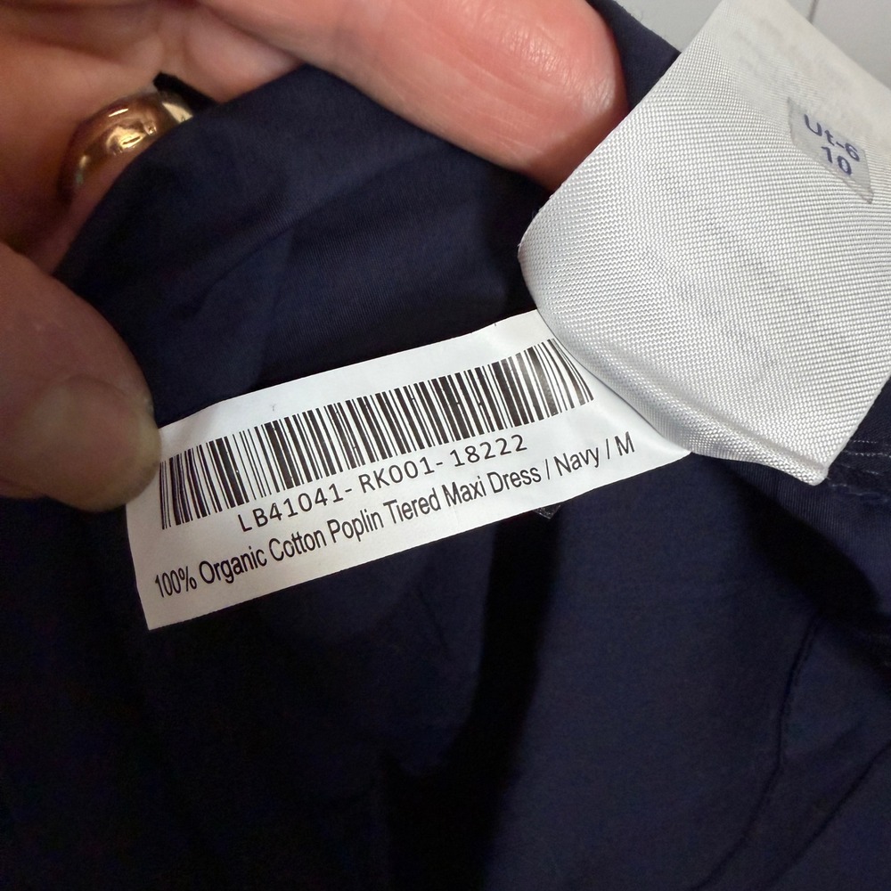 Quince Tiered Maxi Dress Womens Size Medium Organic Cotton Poplin Puff Sleeve - Picture 8 of 11